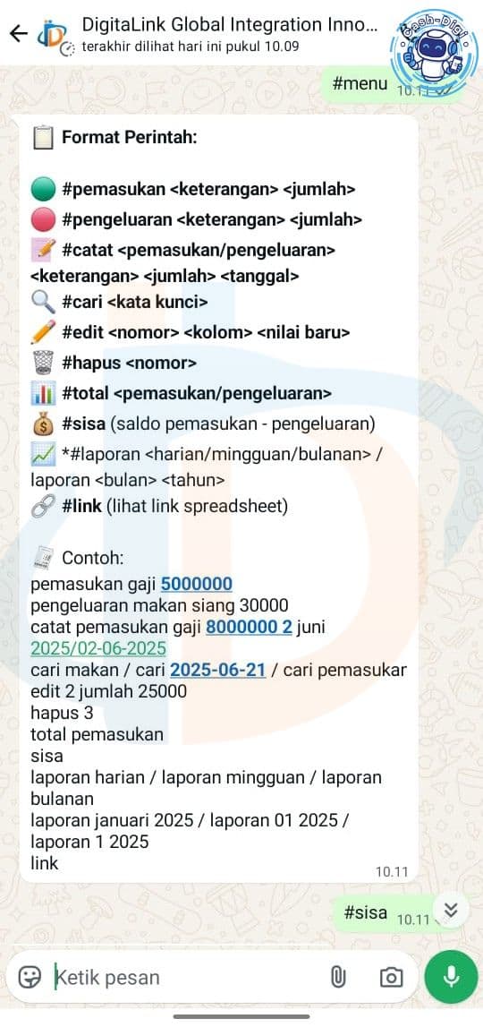 CashDigi – Bot Pencatatan Keuangan Preview